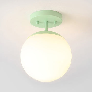 Marcel Bistro 7.75" Bohemian Farmhouse Iron/Frosted Glass LED Semi Flush Mount
